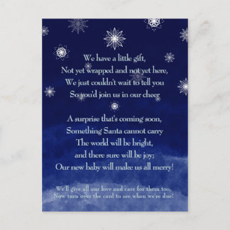 Holiday Poem Pregnancy Announcement Postcard