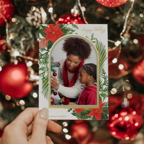 Holiday Poinsettia and Greenery Photo