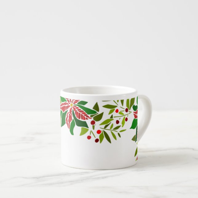 Holiday Poinsettia  Espresso Cup (Front Right)