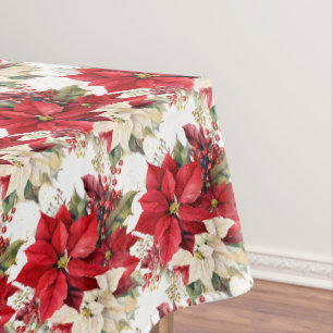 Holiday Poinsettia Tablecloth