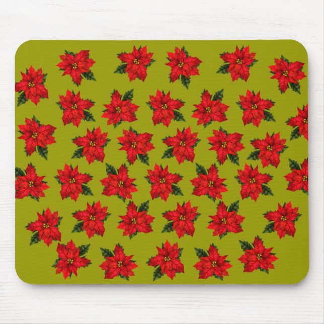 Holiday Poinsettias Mouse Pad (Front)