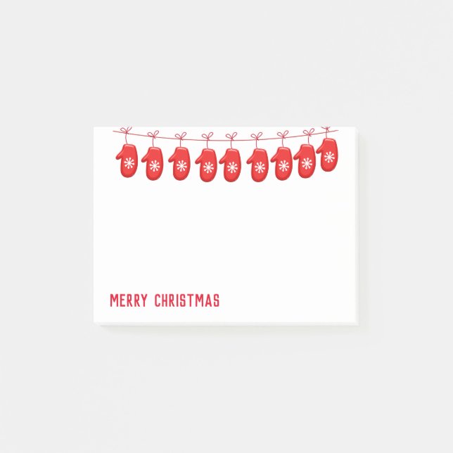 Holiday Post-it-Notes-Mittens Post-it Notes (Front)