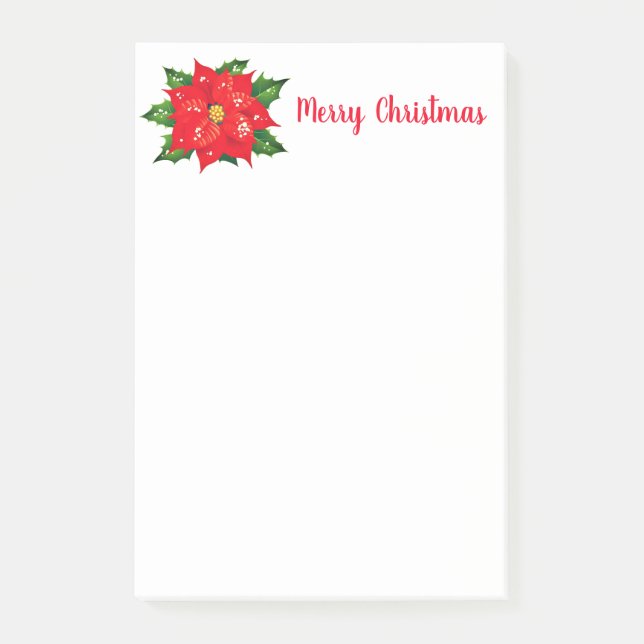 Holiday Post-it-Notes-Poinsettia Post-it Notes (Front)