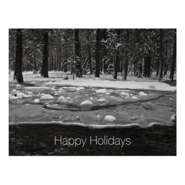 Holiday Postcard - Icy Merced River, Yosemite