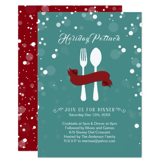 Holiday Potluck Dinner Invitation | Zazzle.com