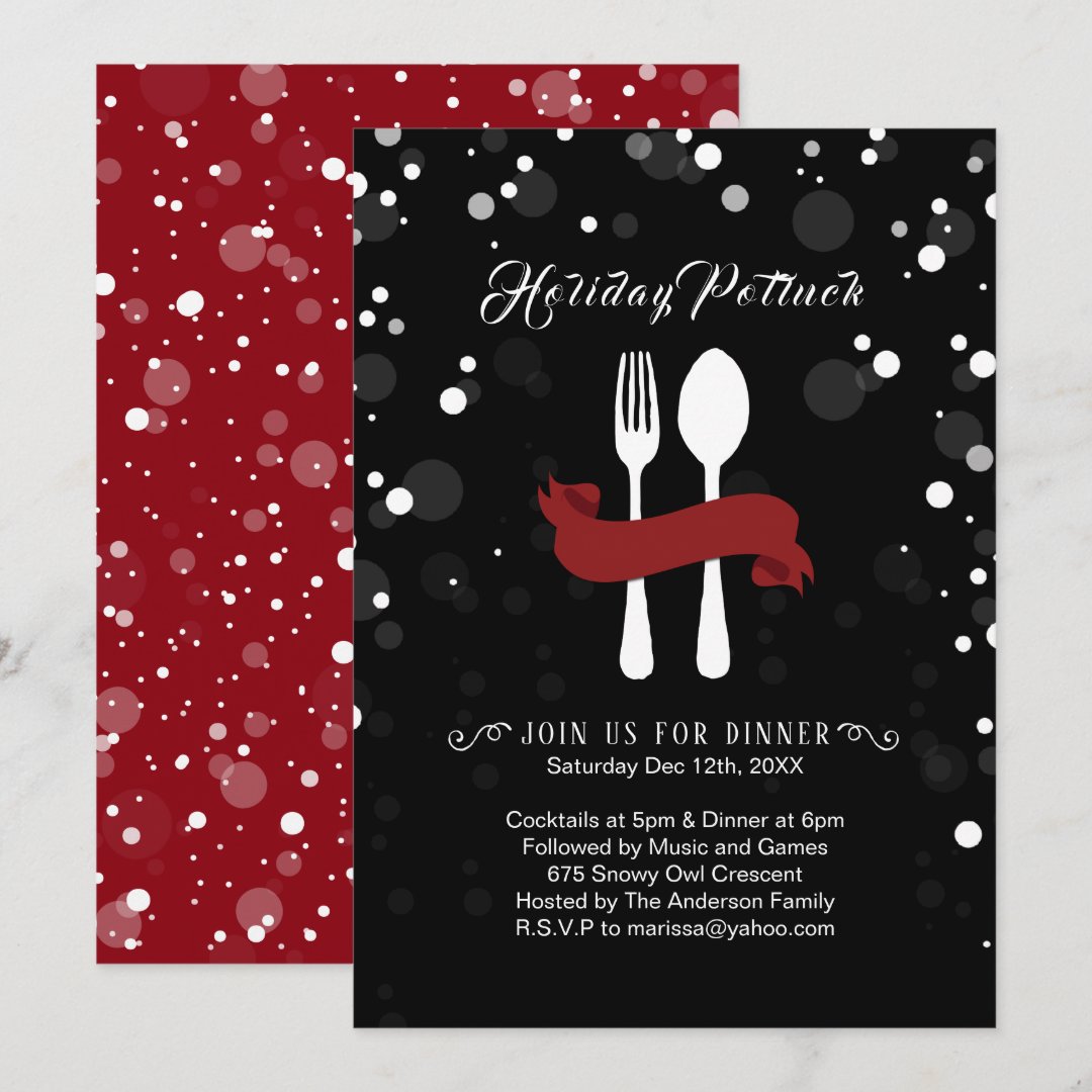 Holiday Potluck Dinner Invitation Zazzle