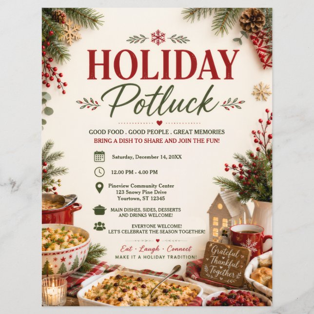 Holiday Potluck Flyer (Front)