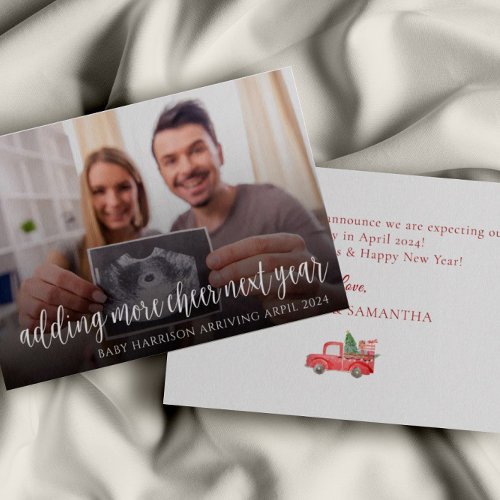 Holiday Pregnancy Announcement Christmas Card