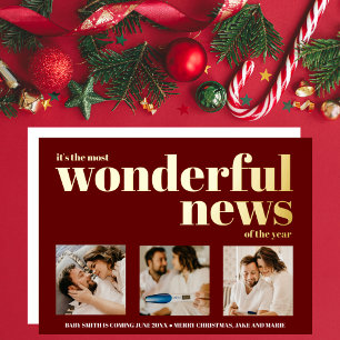 Holiday Pregnancy Announcement Photo Collage Noel