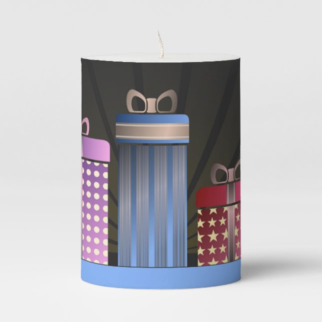 Holiday Presents Flameless Candle (Front)
