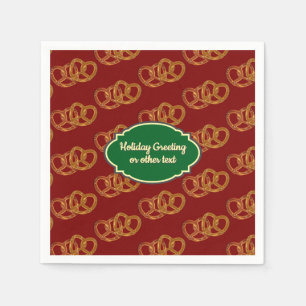 Holiday Pretzel - Christmas Colors Knotted Bread Napkins