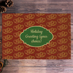 Holiday Pretzels - Christmas Colors - own Greeting Fiber Doormat