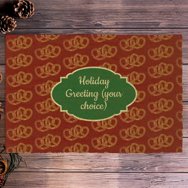 Holiday Pretzels - Christmas Colors - own Greeting Fiber Doormat (Creator Uploaded)