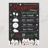 Holiday Progressive Dinner Party Invitation