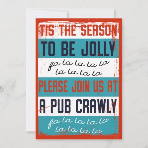 Holiday Pub Crawl  Beer Crawl Invitation
