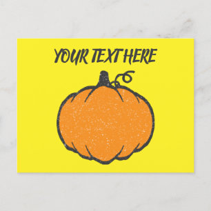 Holiday Pumpkin Vintage Style Drawing Postcard