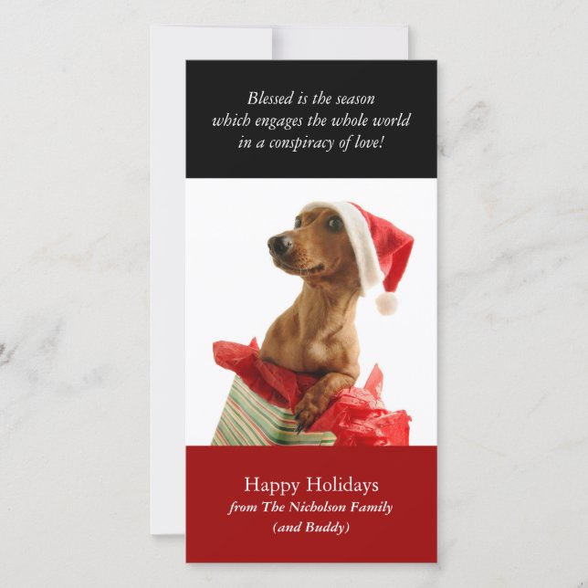 Holiday Puppy Photo Card (Front)