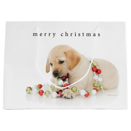 Holiday Puppy Playtime Large Gift Bag