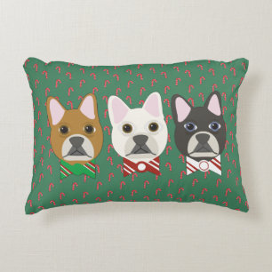 Holiday Pups Candy Cane Accent Pillow