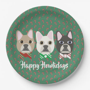 Holiday Pups Candy Cane Paper Plates