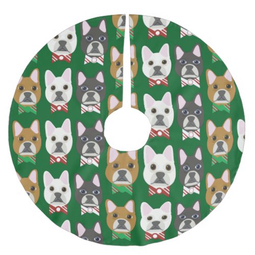 Holiday Pups Green Brushed Polyester Tree Skirt