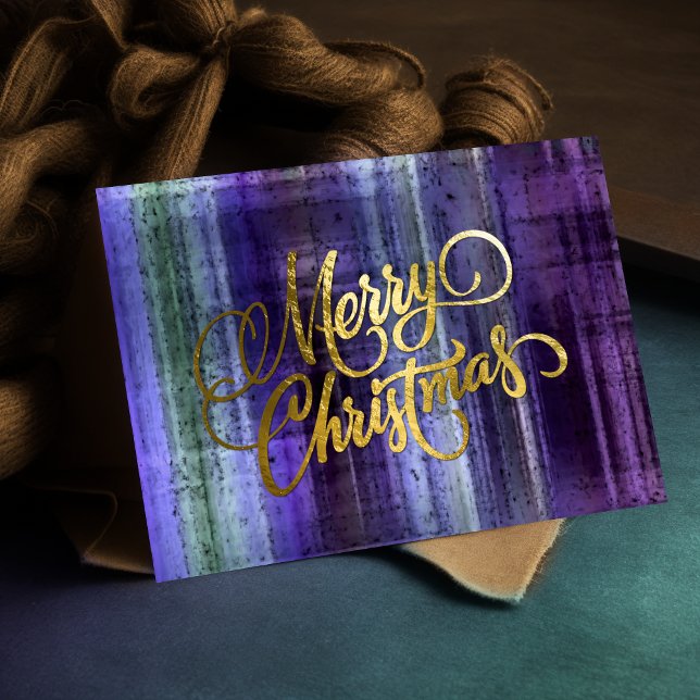 Holiday Purple Plaid Christmas Card (Creator Uploaded)
