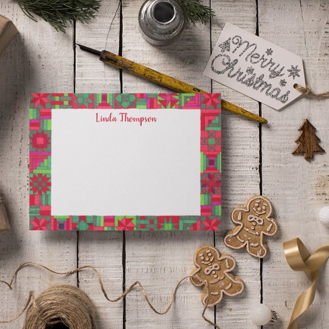 Holiday Quilt Personalized Post-it Notes (Creator Uploaded)