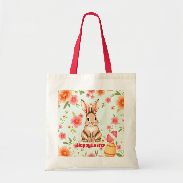 Holiday Rabbit Easter Modern Collection Tote Bag (Front)
