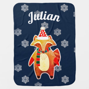 Holiday Raccoon Baby Blanket