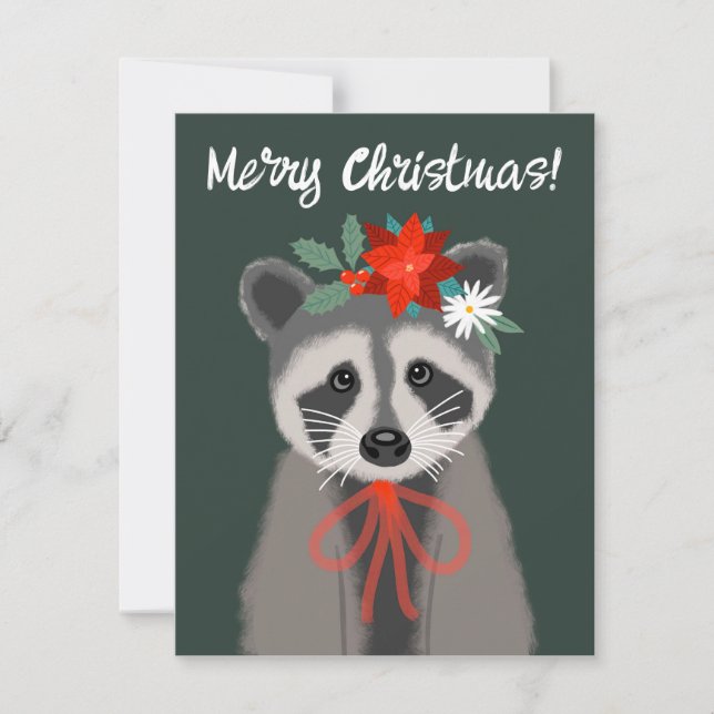 Holiday Raccoon Card (Front)