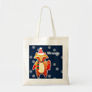 Holiday Raccoon Tote Bag