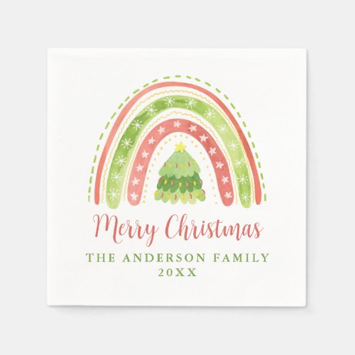 Holiday Rainbow Christmas Napkins