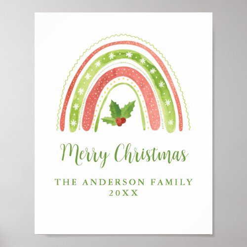 Holiday Rainbow Christmas Poster