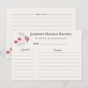 Holiday Recipe Card – Seasonal Kitchen Stationery