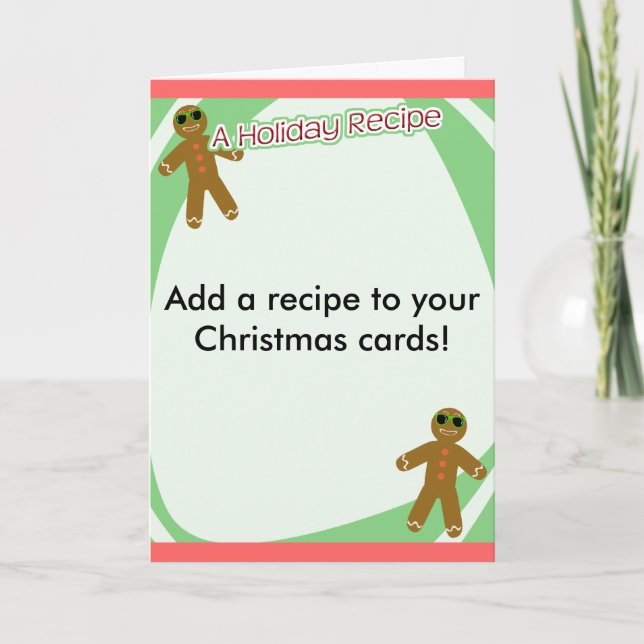 Holiday Recipe Gingerbread Cookie Man Fun  Card (Front)