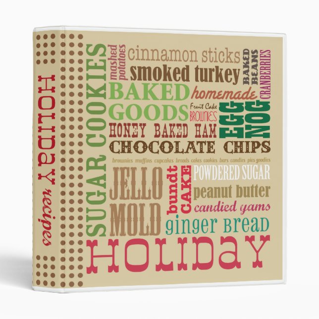 Holiday Recipes Binder (Front/Spine)