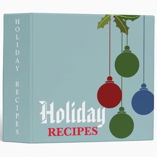 Holiday Recipes Binder (Front/Spine)