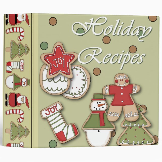 holiday recipes christmas cookies 3 ring binder (Front/Spine)