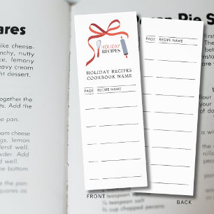 Holiday Recipes Cookbook Page Numbers Bookmarks