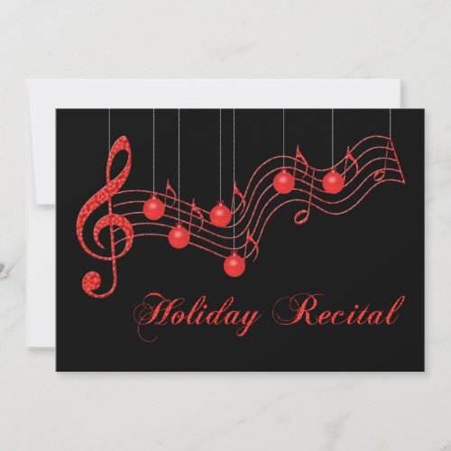 Holiday Recital Red Lace Invitation