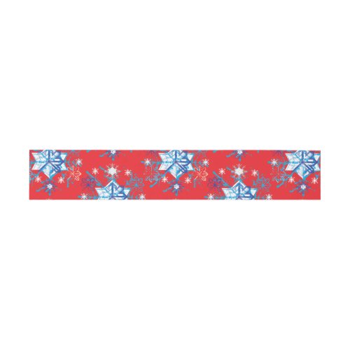 Holiday red and blue snowflakes and stars invitation belly band