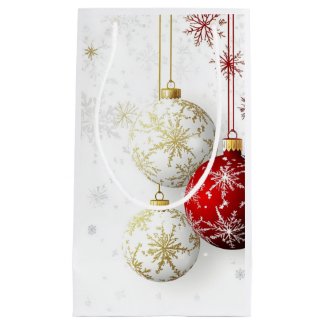  HOLIDAY RED AND GOLD ORNAMENTS #1 Gift Bag