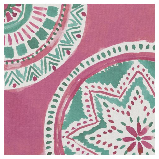 Holiday Red and Green MIGHTY MEDALLION Mandala Fabric