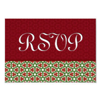 Holiday Red and Green Pattern RSVP Response 004 Card