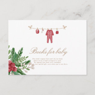 Holiday Red Baby Boy Books for Baby Card 3.5x5