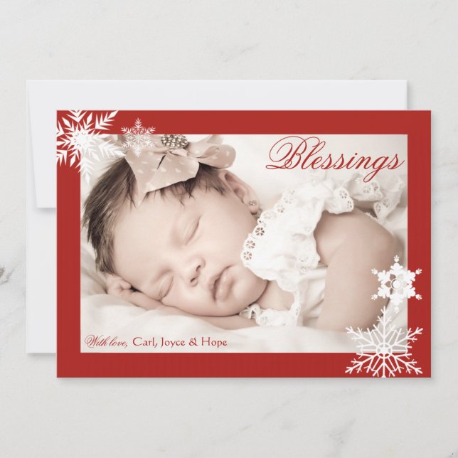 Holiday Red Border Photo Card (Front)