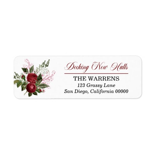 Holiday Red Floral Decking New Halls Moving RA Label
