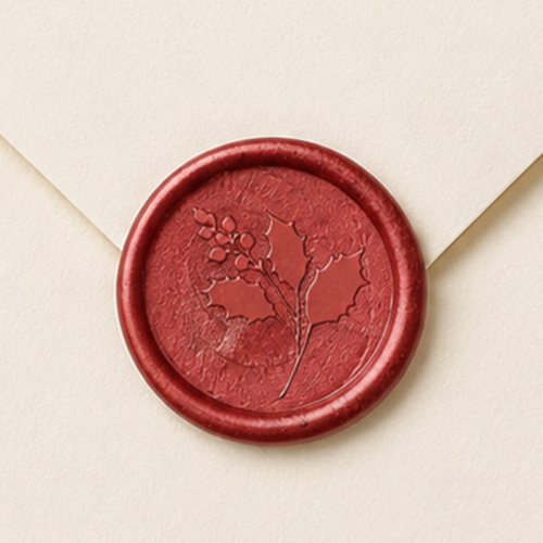 Holiday Red Holly Berries Minimalist  Wax Seal Sticker