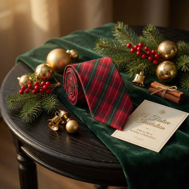 Holiday Red Pattern Neck Tie (Creator Uploaded)