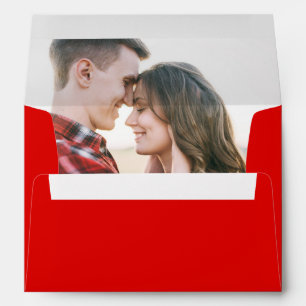 Holiday Red Photo Return Address Envelope
